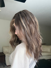 Load image into Gallery viewer, Layla is a 20” length with heavy layers, medium cap made with premium Brazilian quality human hair