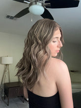 Load image into Gallery viewer, Preorder: Bridget is a 20” layered length with face frame, 10X11 whopper style topper made with premium Euro quality human hair