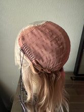 Load image into Gallery viewer, Avery is a 15” length with curtain bangs, medium cap made with premium Brazilian quality human hair