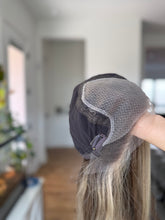 Load image into Gallery viewer, Greyson is a hand tied 10X10 whopper style topper, 20” length euro texture human hair