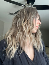 Load image into Gallery viewer, Liv is a 19” layered length with face frame, small cap made with premium Euro quality human hair