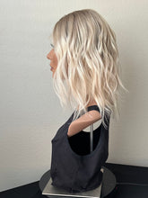 Load image into Gallery viewer, Sky is a 14” layered length, 10X11 whopper style topper made with premium Brazilian quality human hair
