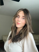 Load image into Gallery viewer, Layla is a 20” length with heavy layers, medium cap made with premium Brazilian quality human hair
