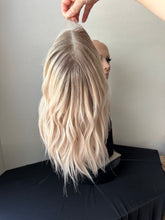 Load image into Gallery viewer, Sky is a 14” layered length, 10X11 whopper style topper made with premium Brazilian quality human hair