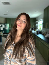 Load image into Gallery viewer, Dorothy is a large cap, 24” layered length ULTRA lightweight / low density cap made with premium Brazilian quality human hair