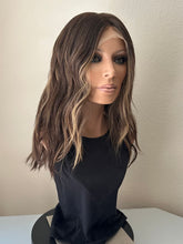 Load image into Gallery viewer, Layla is a 20” length with heavy layers, medium cap made with premium Brazilian quality human hair