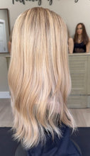 Load image into Gallery viewer, Preorder: picture for reference of color not length. Lucy 24” layered length, small cap with premium Brazilian texture hair