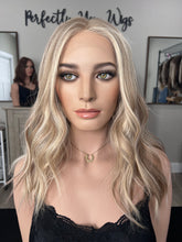 Load image into Gallery viewer, Preorder: Clarice, 10x11 whopper style topper, 18”layered length with premium Brazilian texture hair