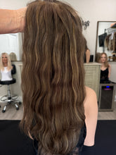 Load image into Gallery viewer, Bridget 20” layered length, handtied small cap, dries as shown wavy with premium euro texture hair