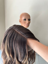 Load image into Gallery viewer, Layla is a 20” length with heavy layers, medium cap made with premium Brazilian quality human hair