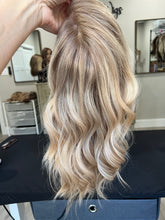 Load image into Gallery viewer, Preorder: Avery 10x11 whopper style topper, 17” layered length with premium Brazilian texture hair