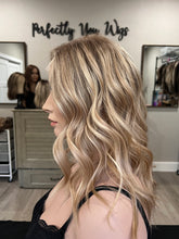 Load image into Gallery viewer, Preorder: Avery 10x11 whopper style topper, 17” layered length with premium Brazilian texture hair
