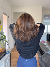 Load image into Gallery viewer, Yvette is a 15" length, medium cap made with premium euro texture human hair