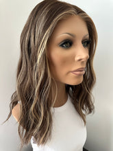 Load image into Gallery viewer, Melanie is a 17" length, small hand tied stretch cap made with premium Brazilian quality human hair