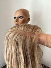 Load image into Gallery viewer, Preorder: Clarice is a 22” layered length, 10X11 whopper style topper made with premium Brazilian quality human hair