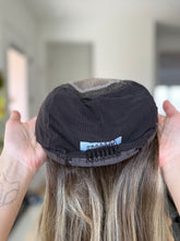 Load image into Gallery viewer, Greyson is a hand tied 10X10 whopper style topper, 20” length euro texture human hair