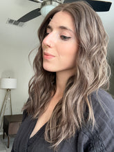 Load image into Gallery viewer, Bridget is a 19” layered length with face frame, small cap made with premium Euro quality human hair