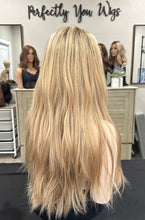 Load image into Gallery viewer, Honey is a 24” length, medium cap made with premium human Brazilian quality human hair