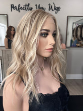 Load image into Gallery viewer, Preorder: Clarice, 10x11 whopper style topper, 18”layered length with premium Brazilian texture hair