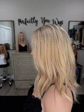 Load image into Gallery viewer, Lucy, 10x10 whopper style topper with premium Brazilian texture hair