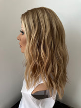Load image into Gallery viewer, Savannah is a 17" length, medium hand tied stretch cap made with premium Brazilian quality human hair