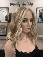 Load image into Gallery viewer, Clarice, small cap, 18” with layers, premium Brazilian texture hair, picture for color reference only