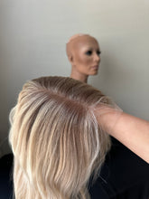 Load image into Gallery viewer, Sky is a 14” layered length, 10X11 whopper style topper made with premium Brazilian quality human hair