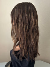 Load image into Gallery viewer, Layla is a 20” length with heavy layers, medium cap made with premium Brazilian quality human hair