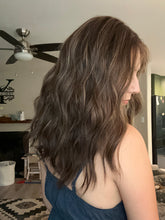 Load image into Gallery viewer, Dorothy is a 17" length, small hand tied stretch cap made with premium Brazilian quality human hair