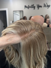 Load image into Gallery viewer, Clarice, small cap, 18” with layers, premium Brazilian texture hair, picture for color reference only