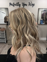 Load image into Gallery viewer, Clarice, small cap, 18” with layers, premium Brazilian texture hair, picture for color reference only
