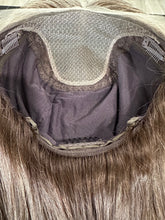 Load image into Gallery viewer, Dorothy is a 23” layered length, medium hand tied stretch cap with lace top made with premium Brazilian quality human hair
