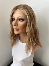 Load image into Gallery viewer, Savannah is a 17" length, medium hand tied stretch cap made with premium Brazilian quality human hair