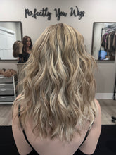 Load image into Gallery viewer, Clarice, small cap, 18” with layers, premium Brazilian texture hair, picture for color reference only