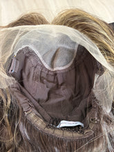Load image into Gallery viewer, Juliet is an 20” curly piece, hand tied stretch small cap made with premium Euro texture human hair