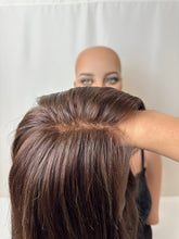 Load image into Gallery viewer, Marceline is a 17" length, medium cap made with premium Brazilian quality human hair