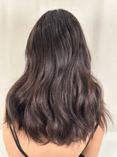 Load image into Gallery viewer, Jessie is a 19" length, small cap made with premium Brazilian quality human hair