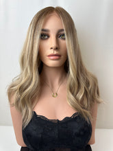 Load image into Gallery viewer, Marigold is an 18" length, medium cap made with premium Euro quality human hair