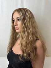 Load image into Gallery viewer, Reese is a 10x10 whopper style topper, wavy 21" length made with premium Brazilian quality human hair