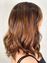 Load image into Gallery viewer, Blakely is a 16" length with face frame, small cap made with premium Brazilian quality human hair