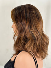 Load image into Gallery viewer, Blakely is a 16" length with face frame, small cap made with premium Brazilian quality human hair