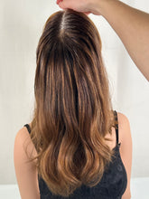 Load image into Gallery viewer, Blakely is a 16" length with face frame, small cap made with premium Brazilian quality human hair