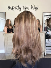 Load image into Gallery viewer, Brittany is an 18" layered length, small cap made with premium Brazilian texture hair