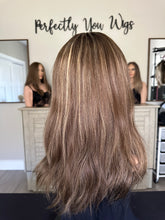 Load image into Gallery viewer, Brittany is an 18" layered length, small cap made with premium Brazilian texture hair