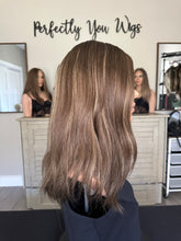 Load image into Gallery viewer, Brittany is an 18" layered length, small cap made with premium Brazilian texture hair