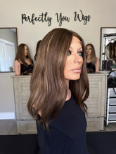 Load image into Gallery viewer, Brittany is an 18" layered length, small cap made with premium Brazilian texture hair