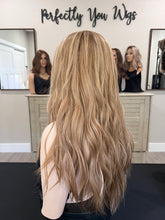 Load image into Gallery viewer, Preorder: Arabella, medical cap silk top lace front, 24” layered length with premium Brazilian texture hair
