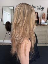Load image into Gallery viewer, Gianna, 19” layered length, handtied whopper style topper with premium Brazilian texture hair
