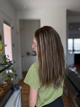 Load image into Gallery viewer, Greyson is a hand tied 10X10 whopper style topper, 20” length euro texture human hair
