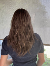 Load image into Gallery viewer, Bridget is a 10X11 whopper style topper, 20 inch length with face frame made with premium euro quality human hair
